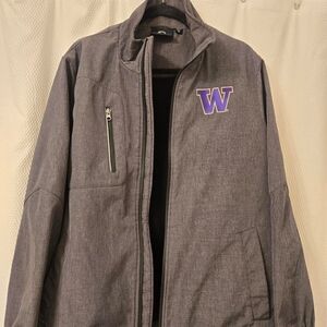 Gray Men's Jacket with Washington Huskies Logo
